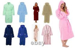 Mens/Ladies Bathrobe 100%Cotton Terry Towelling Shawl/Hooded Dressing Bath Robes