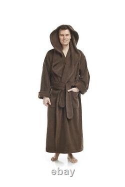 Mens Luxury Monk Bathrobe 100% High Grade Turkish Cotton Terry Robe