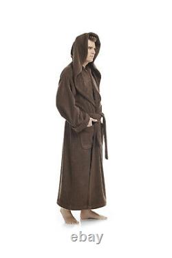 Mens Luxury Monk Bathrobe 100% High Grade Turkish Cotton Terry Robe