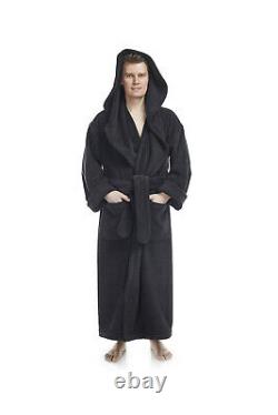 Mens Luxury Monk Bathrobe 100% High Grade Turkish Cotton Terry Robe