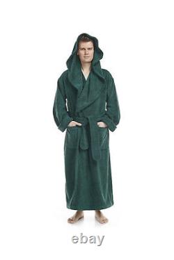 Mens Luxury Monk Bathrobe 100% High Grade Turkish Cotton Terry Robe