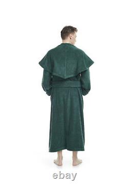 Mens Luxury Monk Bathrobe 100% High Grade Turkish Cotton Terry Robe