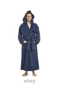 Mens Luxury Monk Bathrobe 100% High Grade Turkish Cotton Terry Robe