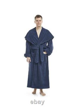 Mens Luxury Monk Bathrobe 100% High Grade Turkish Cotton Terry Robe