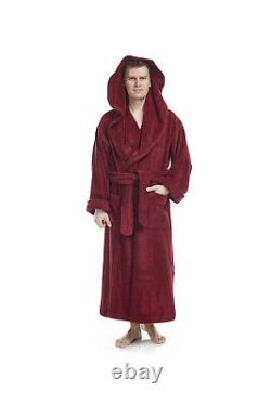 Mens Luxury Monk Bathrobe 100% High Grade Turkish Cotton Terry Robe