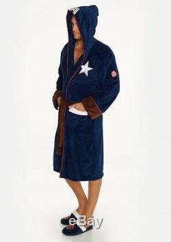 Mens Marvel Avengers Civil War Captain America Dressing Bath Night Gown Robe