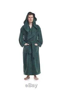 Mens Mega Monk Style Hooded Luxurious Turkish Cotton Terry Bathrobe