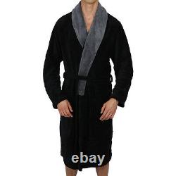 Mens-ROBE -Bathrobe- Shawl Collar Coral Fleece SUPER SOFT Heavy Weight USA