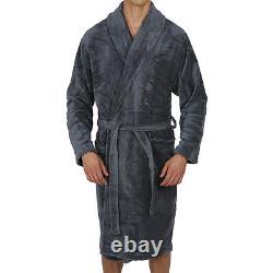 Mens-ROBE -Bathrobe- Shawl Collar Coral Fleece SUPER SOFT Heavy Weight USA