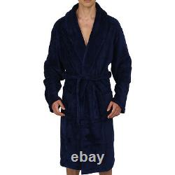 Mens-ROBE -Bathrobe- Shawl Collar Coral Fleece SUPER SOFT Heavy Weight USA