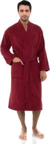 Mens Robe, 100% Cotton Terry Cloth Bathrobe, Soft Kimono Bath Robe for Men