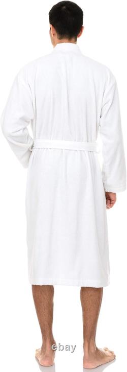 Mens Robe, 100% Cotton Terry Cloth Bathrobe, Soft Kimono Bath Robe for Men