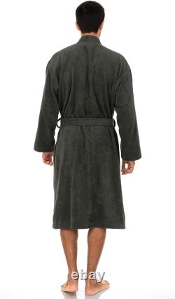 Mens Robe, 100% Cotton Terry Cloth Bathrobe, Soft Kimono Bath Robe for Men