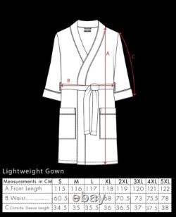 Mens Sizes S-7XL Contare Navy Blue Cotton Waffle Bathrobe Dressing Gown Robe FN