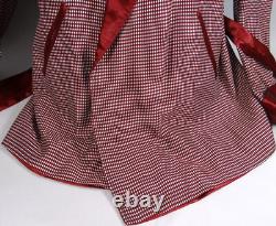 Mens Smoking Jacket Dressing Gown Robe Clothing Vintage 1940s Red Satin 2XL 3XL