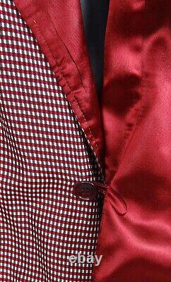 Mens Smoking Jacket Dressing Gown Robe Clothing Vintage 1940s Red Satin 2XL 3XL