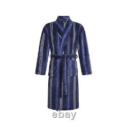 Mens Soft Warm Fleece Bathrobe Full Length Dressing Gown Shawl Collar Rob