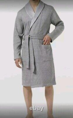 Mens Ugg Robinson Grey Heather Bath Robe Dressing Gown L/Xl Fleece Lined BNWT