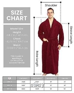 Mens and Womens Original Terry Shawl Turkish Bathrobe X-Large White