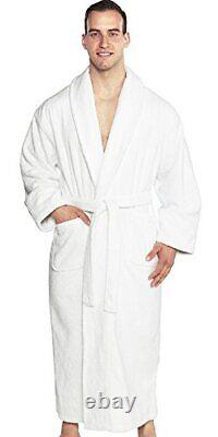 Mens and Womens Original Terry Shawl Turkish Bathrobe X-Large White