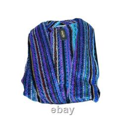 Missoni Bathrobe Gown Striped Cotton 100% Blue Size M 110cm Near mint