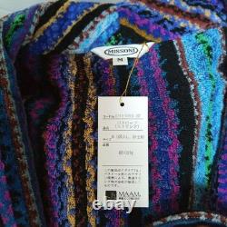 Missoni Bathrobe Gown Striped Cotton 100% Blue Size M 110cm Near mint
