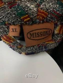 Missoni Belted POCKETS Multicolored Geometric Bath Robe CEE 100% Cotton XL