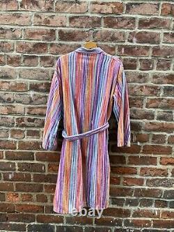 Missoni Classic Striped Belted Bathrobe Dressing Gown Size Large Towelling