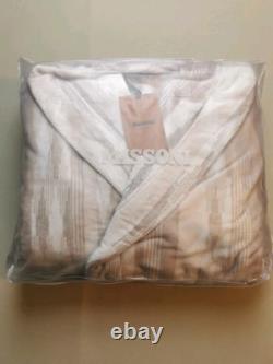 Missoni Home Mens L Clint Shawl High Neck Bathrobe BNIB White Brown 100% Cotton