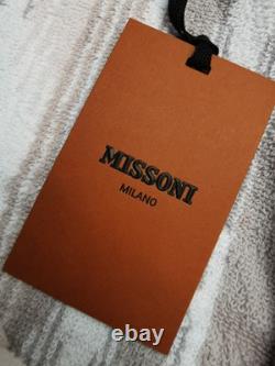 Missoni Home Mens L Clint Shawl High Neck Bathrobe BNIB White Brown 100% Cotton