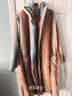 Missoni Hooded Cotton Robe (m) Nwt Cheveron Luxury Bathrobe (italy)
