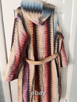 Missoni Hooded Cotton Robe (m) Nwt Cheveron Luxury Bathrobe (italy)