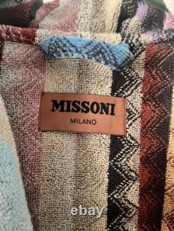 Missoni Hooded Cotton Robe (m) Nwt Cheveron Luxury Bathrobe (italy)