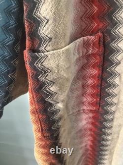 Missoni Hooded Cotton Robe (m) Nwt Cheveron Luxury Bathrobe (italy)