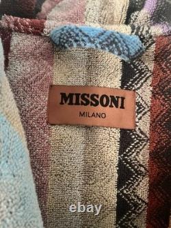 Missoni Hooded Cotton Robe (m) Nwt Cheveron Luxury Bathrobe (italy)