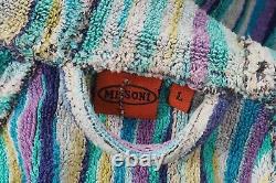 Missoni Men's Striped Bathrobe Hooded Terry Coat Towel size L Large