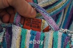 Missoni Men's Striped Bathrobe Hooded Terry Coat Towel size L Large