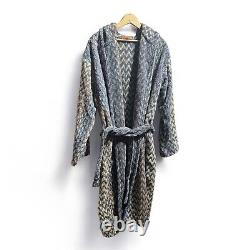 Missoni Mens Hooded Bathrobe Cotton Italy Robe Belt Coat Size L