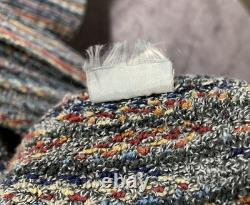 Missoni Milano Luxury Vintage Multicolor Terry Cotton Knit Pockets Bathrobe Sz L