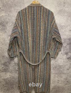 Missoni Milano Luxury Vintage Multicolor Terry Cotton Knit Pockets Bathrobe Sz L