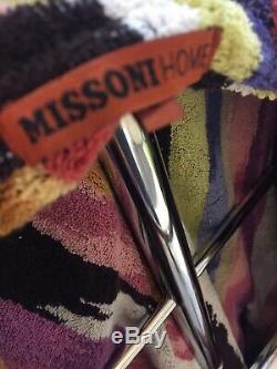 Missoni Stripe Hooded Bathrobe Robe Dressing Gown 100% Cotton Unisex Xs /x Small