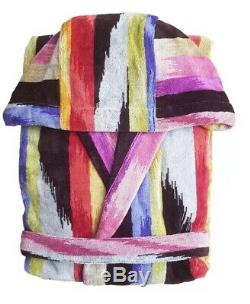 Missoni Stripe Hooded Bathrobe Robe Dressing Gown 100% Cotton Unisex Xs /x Small