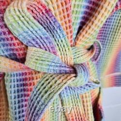 Missoni rainbow waffle turkish cotton bath robe italy medium Unisex