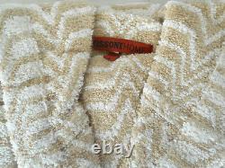 Missonihome Hooded Bath Robe Sammy 461 Cotton Anemone Collection Medium Large