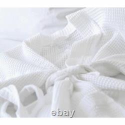 Mitre Comfort Langley Spa Bathrobe Belt in White 100% Cotton One Size 10 pcs