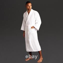 Mitre Comfort Sandringham Men's Bathrobe in White 100% Pure Cotton Large