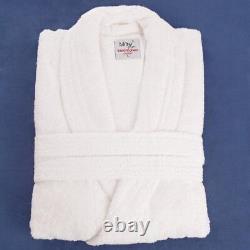 Mitre Comfort Sandringham Men's Bathrobe in White 100% Pure Cotton Large