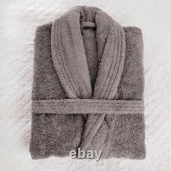 Mitre Luxury Curzon Bathrobe grey 100% Cotton Towelling in Grey Large