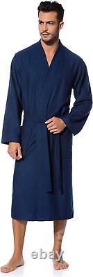 Morgenstern Dressing Gown Men Long Kimono Travel Bathrobe XL, Blue