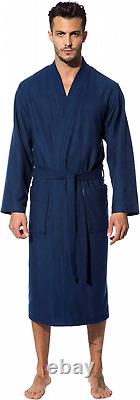 Morgenstern Dressing Gown Men Long Kimono Travel Bathrobe XL, Blue